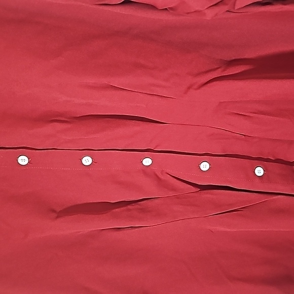 SHEIN Curve Long Sleeve Button Front Shirt Dress Maroon Size 2X - Picture 2 of 8